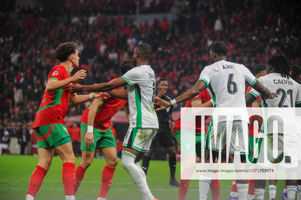 Nigeria and Morocco during the Africa Cup of Nations (AFCON) match between Nigeria and Morocco at Prince Moulay El Hassan Stadium on January 14th in Rabat, Morocco. Photo by Segun Ogunfeyitimi