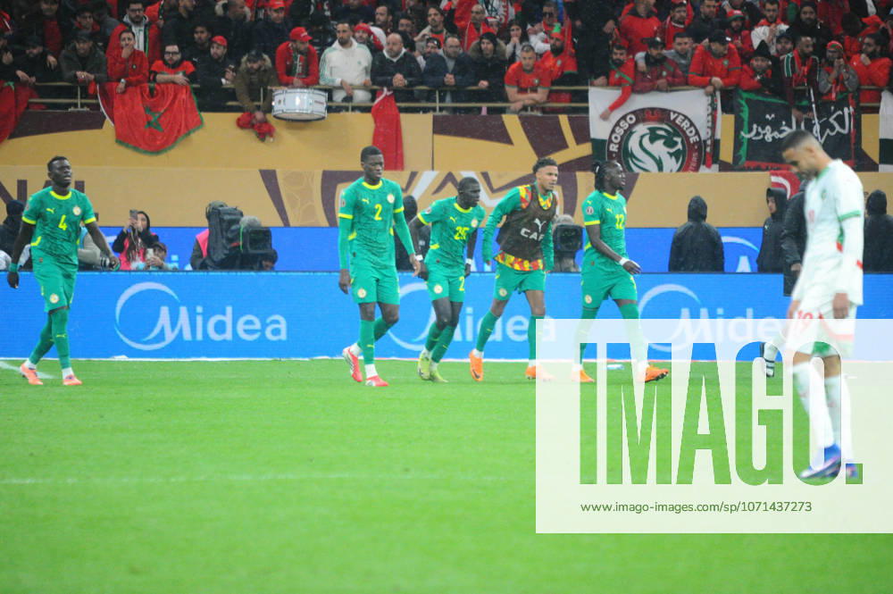 Senegal celebrate during the Africa Cup of Nations (AFCON) Final match between Senegal and Morocco in Rabat on January 18th in Rabat, Morocco. Photo by Segun Ogunfeyitimi
