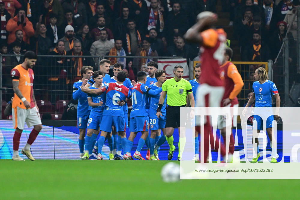 Galatasaray v Atletico Madrid - UEFA Champions League ISTANBUL, TURKIYE - JANUARY 21: Players of Atletico Madrid celebrate after scoring a goal during the UEFA Champions League week 7 football match between Galatasaray and Atletico Madrid at RAMS Park in Istanbul, Turkiye on January 21, 2026. Serhat Cagdas Anadolu Istanbul Turkey. Editorial use only. Please get in touch for any other usage.