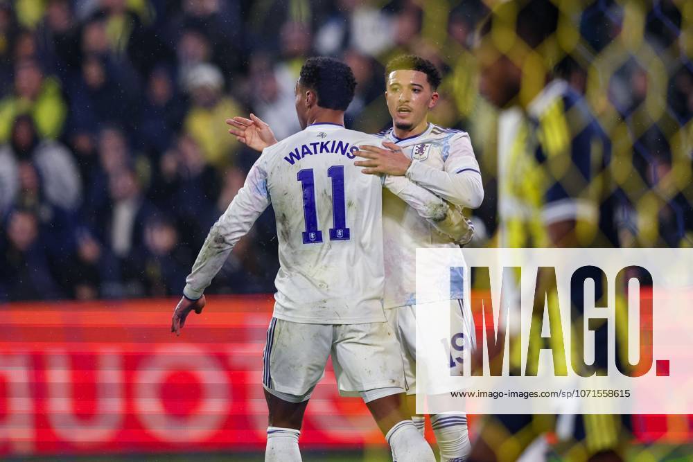 Ollie Watkins of Aston Villa and Jadon Sancho of Aston Villa celebrate Aston Villas second goal but it is disallowed Fenerbache v Aston Villa, UEFA Europa League, Group Stage, Football, Sukru Saracoglu Stadium, Istanbul, Turkiye - 22 Jan 2026Istanbul Sukru Saracoglu Stadium Turkey