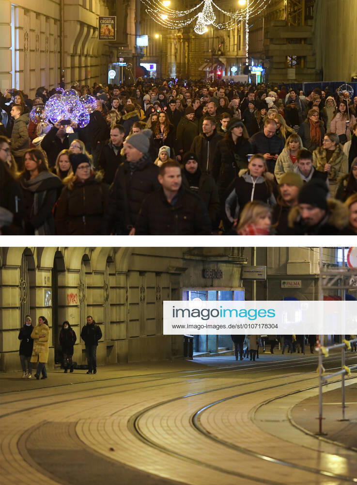 PXL_Combo of last year s and this year s Advent in Zagreb Combo of last year s and this year s Advent in Zagreb, Croatia on November 29, 2020. LukaxStanzl PIXSELL