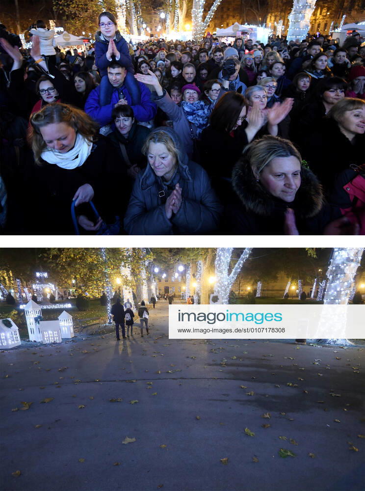 PXL_Combo of last year s and this year s Advent in Zagreb Combo of last year s and this year s Advent in Zagreb, Croatia on November 29, 2020. LukaxStanzl PIXSELL