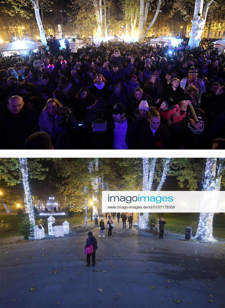 PXL_Combo of last year s and this year s Advent in Zagreb Combo of last year s and this year s Advent in Zagreb, Croatia on November 29, 2020. LukaxStanzl PIXSELL
