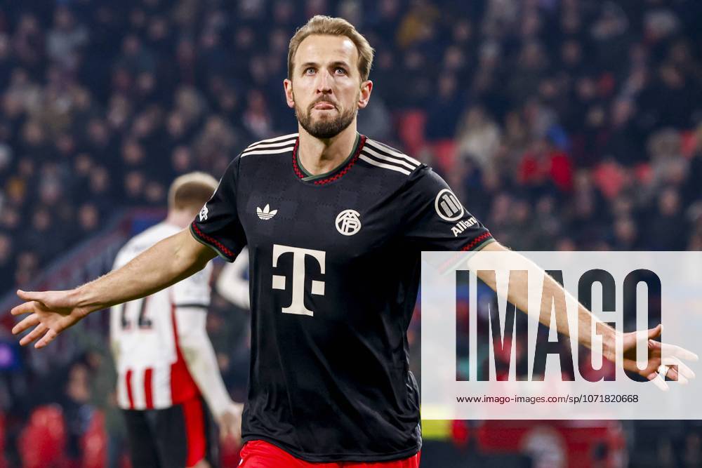 Harry Kane of FC Bayern Munchen celebrates after scoring his teams second goal PSV Eindhoven v FC Bayern Munchen, UEFA Champions League 2025 26 League Phase MD8, PSV Eindhoven v FC Bayern Munchen, PSV Stadion, January 28, 2026, Eindhoven, Netherlands.