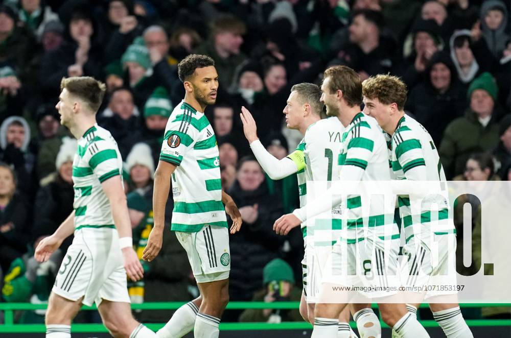 Auston Trusty of Celtic celebrates with team mates after scoring to give Celtic a 4-2 lead. Celtic v Utrecht, UEFA Europa League, Group Stage, Football, Celtic Park, Glasgow, UK - 29 Jan 2026Glasgow Celtic Park United Kingdom