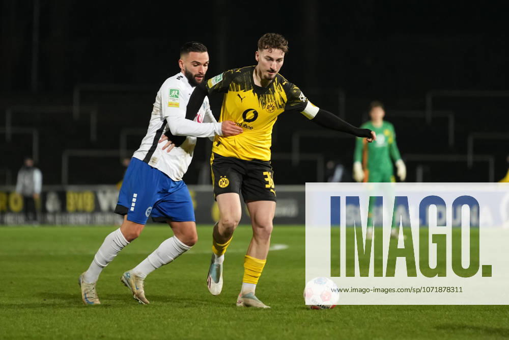 Saison 2025 2026 20. Spieltag Regionalliga West im Stadion Rote Erde, Dortmund, Germany. BV Borussia Dortmund U23 - Sportfreunde Lotte. Tony Reitz (BVB)
