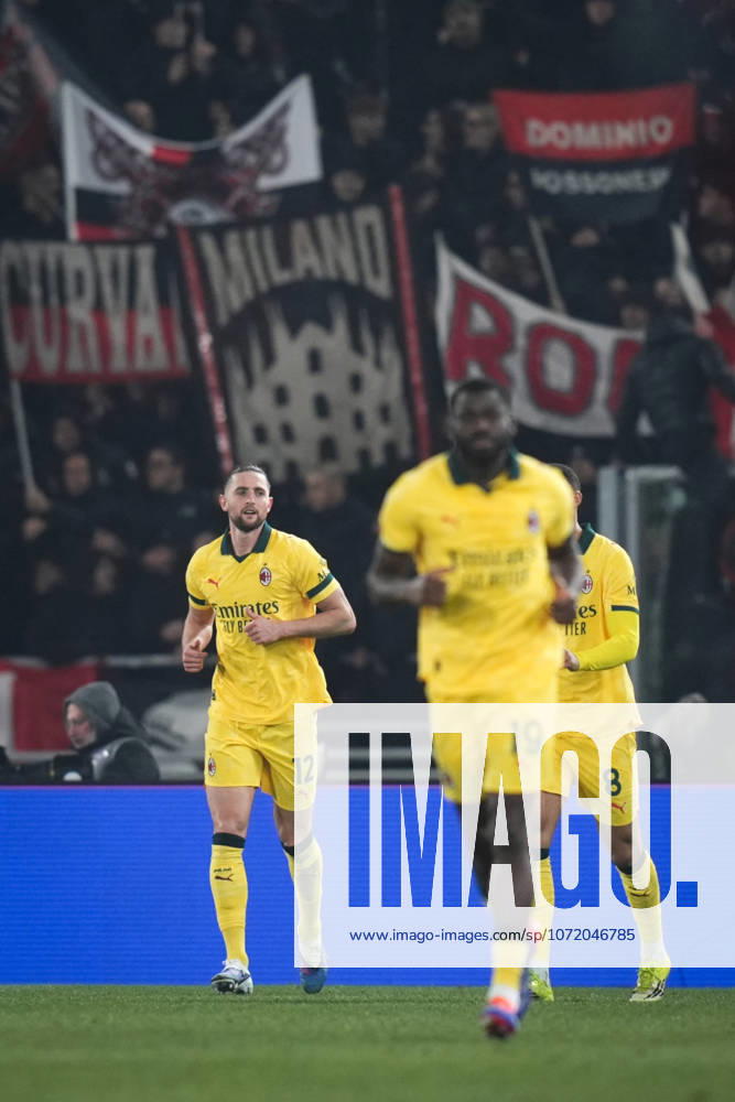 AC Milan s Adrien Rabiot celebrates after scoring the 0-3 goal for his team during the Serie A soccer match between Bologna and Milan at the Renato DallÕAra Stadium in Bologna, north Italy - Tuesday, February 3, 2026 -
