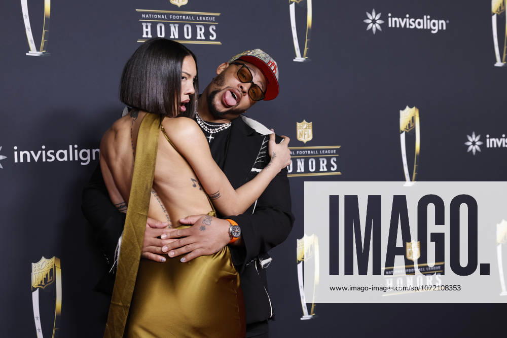 Daiyaana Muhammad and Dion Dawkins arrive on the red carpet at the 2026 NFL, American Football Herren, USA Honors presented by Invisalign in the days leading up to Super Bowl LX in San Francisco on Thursday, February 5, 2026. The New England Patriots will play the Seattle Seahawks in Super Bowl LX at Levi s Stadium in Santa Clara on Sunday, February 8, 2026. SBP20260205344 JOHNxANGELILLO