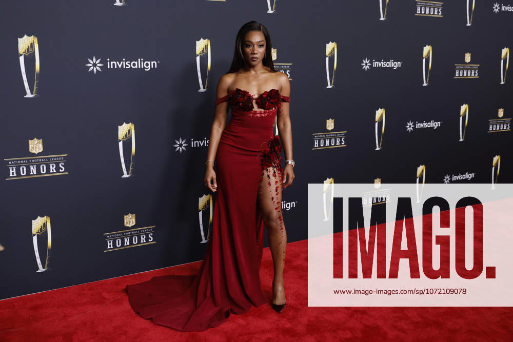 Tiffany Haddish arrives on the red carpet at the 2026 NFL, American Football Herren, USA Honors presented by Invisalign in the days leading up to Super Bowl LX in San Francisco on Thursday, February 5, 2026. The New England Patriots will play the Seattle Seahawks in Super Bowl LX at Levi s Stadium in Santa Clara on Sunday, February 8, 2026. SBP20260205373 JOHNxANGELILLO