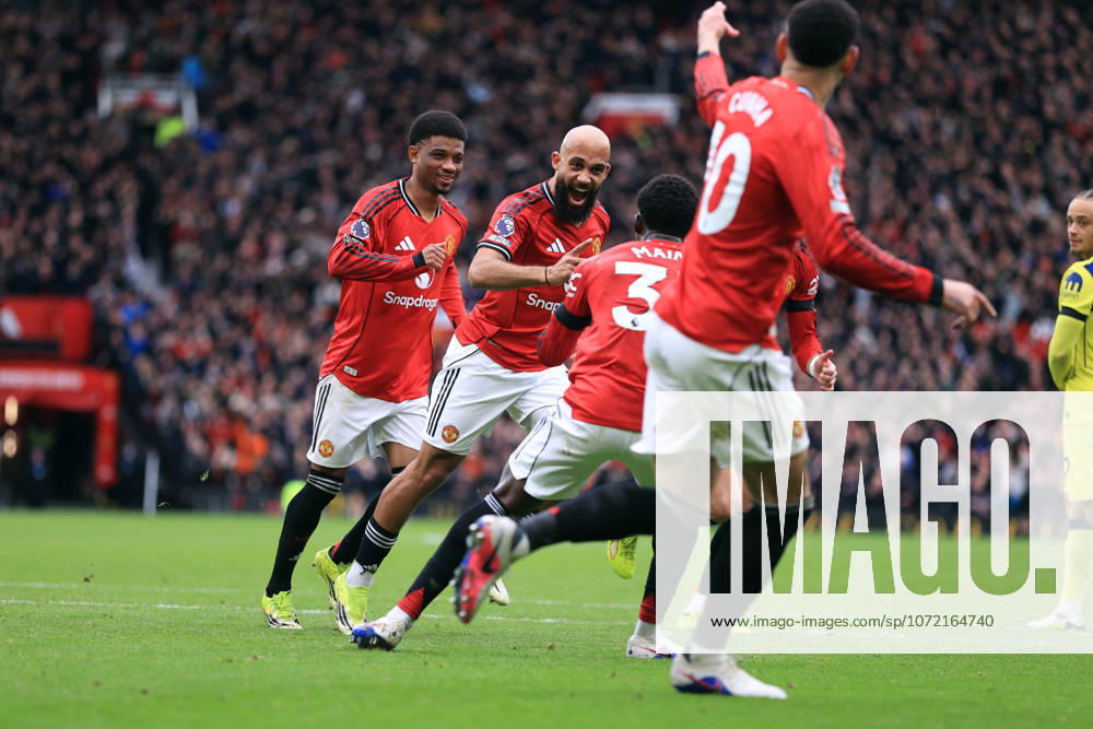 Manchester United, ManU v Tottenham Hotspur 07 February 2026 Manchester - Premier League football - Manchester United v Tottenham Hotspur - Bryan Mbeumo of Manchester United celebrates after scoring the opening goal - (Photo by Simon Stacpoole) Manchester UK