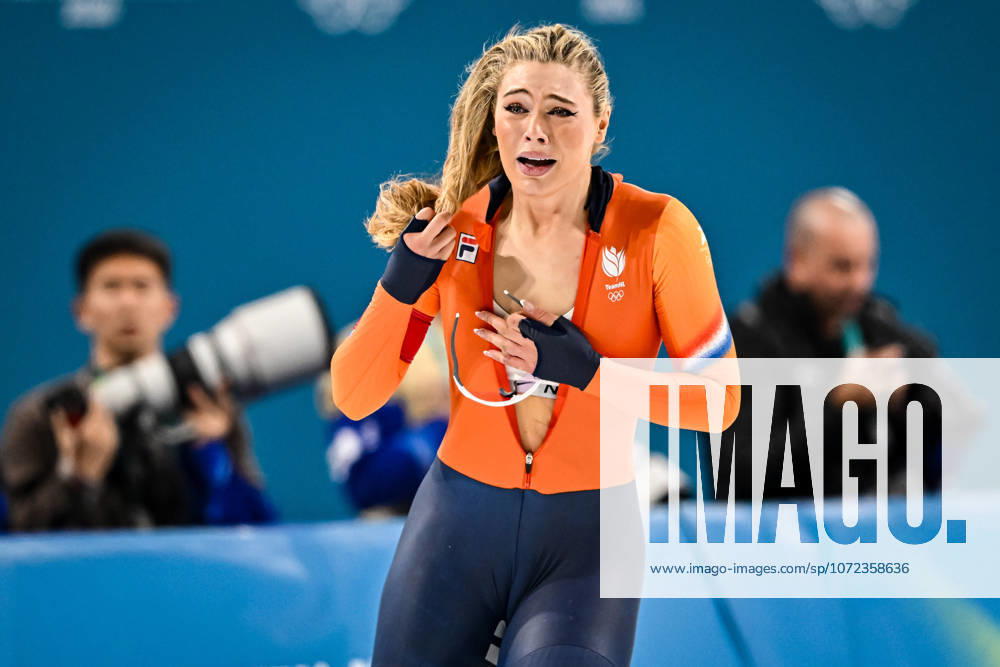 XXV. Winter Olympic Games, Olympische Spiele, Olympia, OS in Milan MILAN, ITALY - FEBRUARY 9: Dutch speed skater Jutta Leerdam celebrates after finishing the women s 1000m Speed skating, Eisschnelllauf event in the first place during the XXV Winter Olympic Games in Milan, Italy, on February 9, 2026. Lukas Kabon Anadolu Milan Italy. Editorial use only. Please get in touch for any other usage.