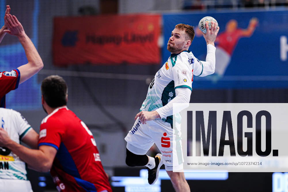 Wurf Tor William Bogojevic (SC DHfK Leipzig, 20) GER, Handball Verein Hamburg vs. SC DHfK Leipzig, Handball, 1. Bundesliga, Spieltag 20, Saison 2025 2026, 10.02.2026 GER, Handball Sport Verein Hamburg vs. SC DHfK Leipzig, Handball, 1. Bundesliga, Spieltag 20, Saison 2025 2026, 10.02.2026 Hamburg