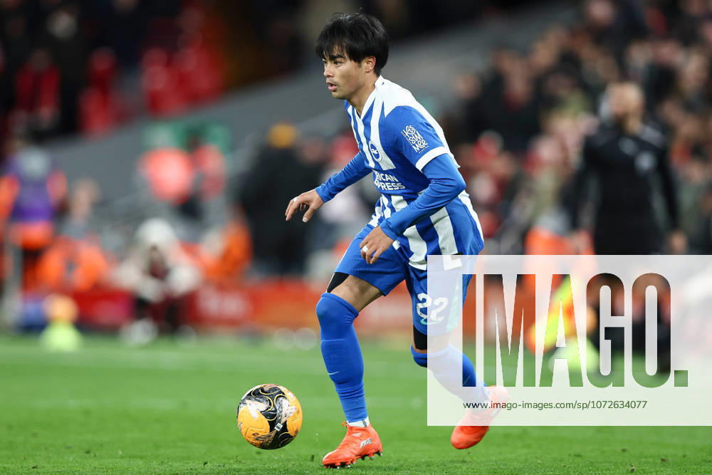 Liverpool v Brighton & Hove Albion, Emirates FA Cup Kaoru Mitoma of Brighton And Hove Albion during the Liverpool v Brighton & Hove Albion Emirates FA Cup 4th Round match at Anfield, Liverpool, England on 14 February 2026 Credit: Ian Stephen Every Second Media Editorial use only. All images are copyright Every Second Media Limited. No images may be reproduced without prior permission. All rights reserved. Premier League and Football League images are subject to licensing agreements with Football DataCo Limited. see https: www.football-dataco.com