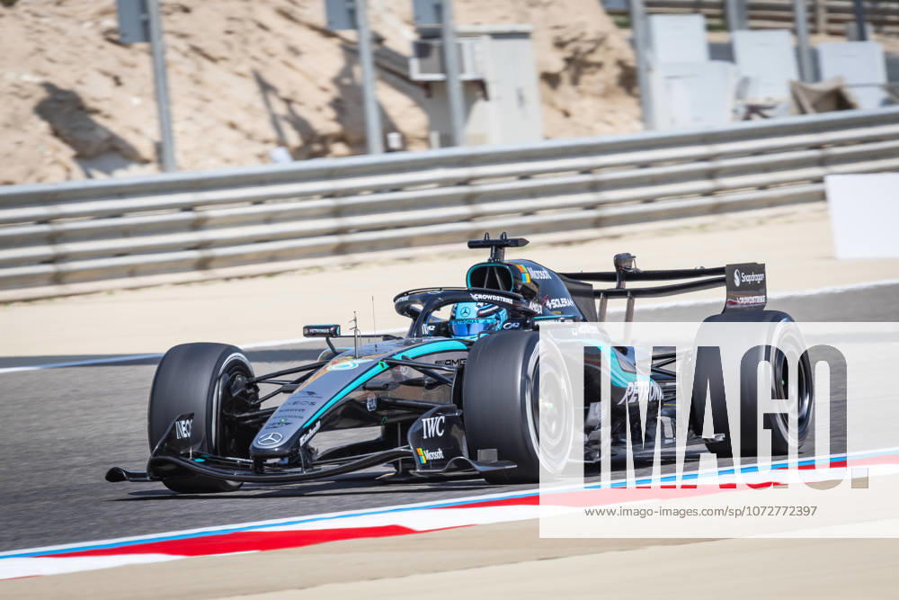 George Russell (UK, Mercedes-AMG Petronas F1 Team, 63) BHR, Formel 1 Weltmeisterschaft, Formel 1 Testfahrten, Bahrain international Circuit, 13.02.2026 BHR, Formel 1 Weltmeisterschaft, Formel 1 Testfahrten, Bahrain international Circuit