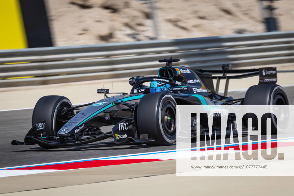 George Russell (UK, Mercedes-AMG Petronas F1 Team, 63) BHR, Formel 1 Weltmeisterschaft, Formel 1 Testfahrten, Bahrain international Circuit, 13.02.2026 BHR, Formel 1 Weltmeisterschaft, Formel 1 Testfahrten, Bahrain international Circuit
