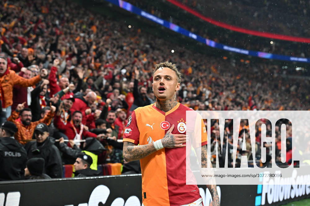 Galatasaray v Juventus - UEFA Champions League ISTANBUL, TURKIYE - FEBRUARY 17: Noa Lang (77) of Galatasaray celebrates after scoring a goal during the UEFA Champions League round of 16 play-off first-leg match between Juventus and Galatasaray at RAMS Park stadium in Istanbul, Turkiye on February 17, 2026. Isa Terli Anadolu Istanbul Turkey. Editorial use only. Please get in touch for any other usage.