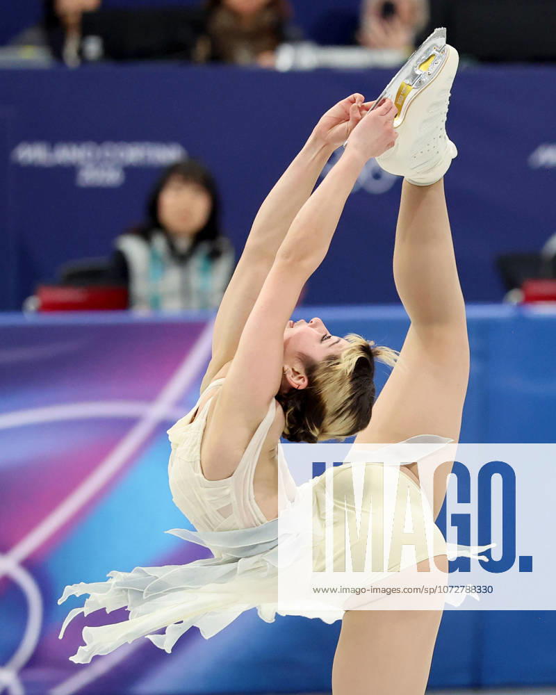 Alysa Liu of Team United States competes in the womens ice skating short program during the Milano Cortina 2026 Olympic Winter games, Winterspiele,Spiele, Summer games at Milano Ice Skating Arena. Olympics 2026: Milano Cortina: Figure skating, Eiskunstlauf Womens Singles Short Program - ZUMAm117 20260217_oly_m117_085