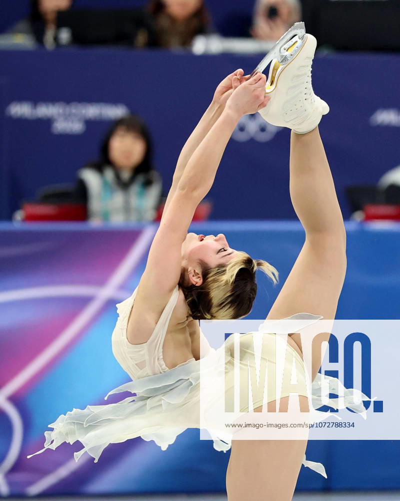 Alysa Liu of Team United States competes in the womens ice skating short program during the Milano Cortina 2026 Olympic Winter games, Winterspiele,Spiele, Summer games at Milano Ice Skating Arena. Olympics 2026: Milano Cortina: Figure skating, Eiskunstlauf Womens Singles Short Program - ZUMAm117 20260217_oly_m117_086