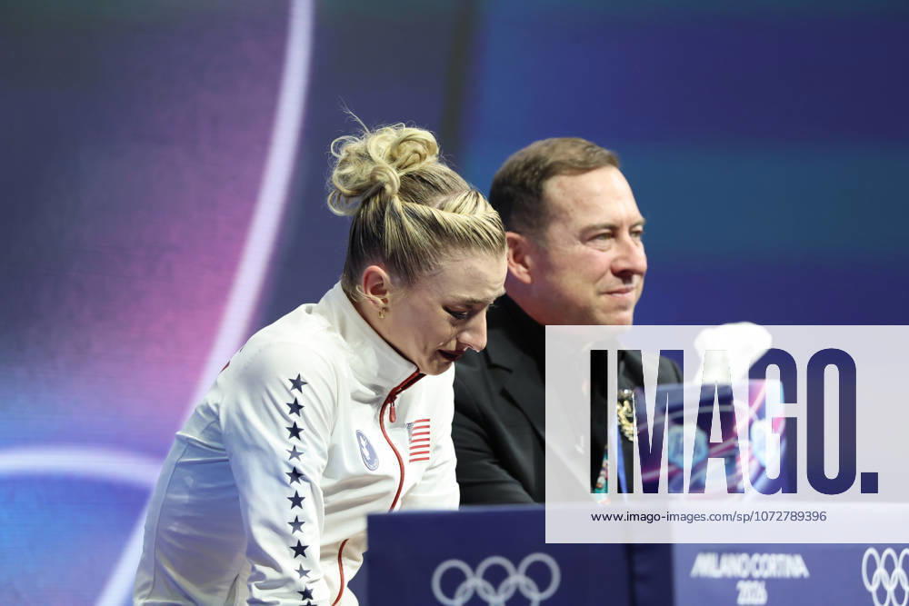 Amber Glenn of Team United States competes in the womens ice skating short program during the Milano Cortina 2026 Olympic Winter games, Winterspiele,Spiele, Summer games at Milano Ice Skating Arena. Milan Italy - ZUMAm117 20260217_oly_m117_071
