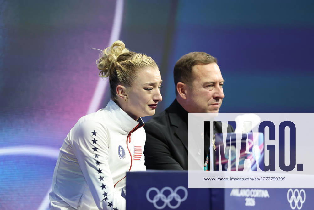 Amber Glenn of Team United States competes in the womens ice skating short program during the Milano Cortina 2026 Olympic Winter games, Winterspiele,Spiele, Summer games at Milano Ice Skating Arena. Milan Italy - ZUMAm117 20260217_oly_m117_073