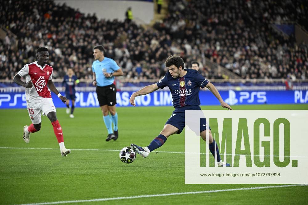 Camara (lamine) neves (joao) FOOT LIGUE DES CHAMPIONS 2026 MONACO-PSG (2-3) STADE LOUIS II MONACO FRANCE 17 02 2026 MANTEY STEPHANE MONACO STADE LOUIS II France GermanyxJapanxUKxFrancexBelgiumxOUT