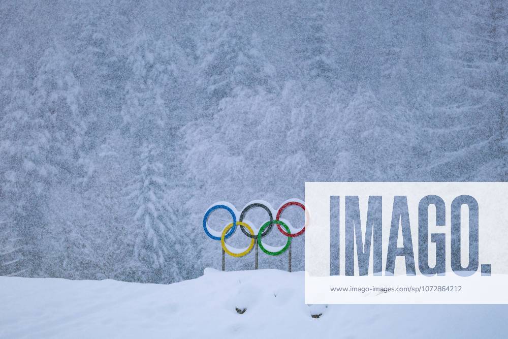 Olympische Winterspiele Milano Cortina 2026 Nordische Kombination Teamsprint am 19.02.2026 im Tesero Cross-Country Skiing Stadium in Cortina dAmpezzo Symbolbild Symbolfoto Olympia Ringe