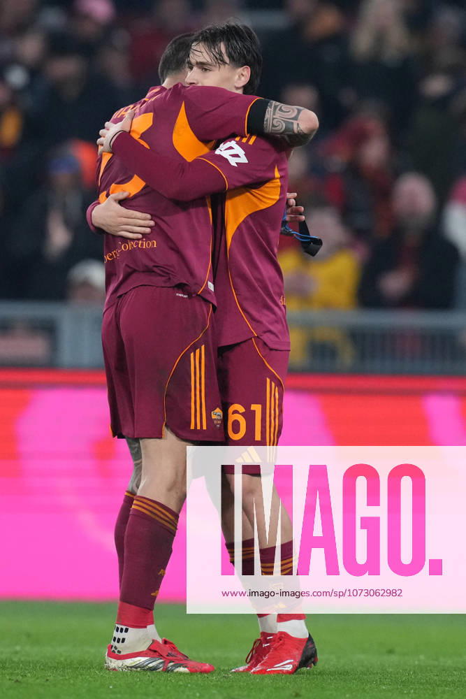 Romas Niccolo Pisilli celebrates after scoring 3-0 during the Serie A EniLive soccer match between Roma and Cremonese at the Rome s Olympic stadium, Italy - Sunday February 22, 2026 - Soccer ( Photo by Alfredo Falcone LaPresse )