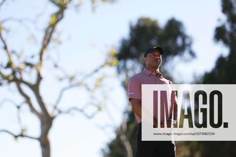 Tournament host TIGER WOODS looks on during the trophy ceremonies after the Genesis Invitational at the Riviera Country club in Pacific Palisades, California. Pacific Palisades USA - ZUMAt158 20260222_zsp_t158_166