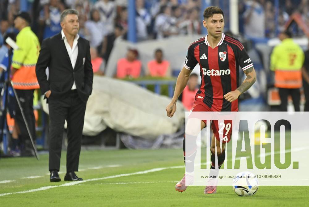 Velez Sarsfield v River Plate - Torneo Apertura 2026 Gonzalo Montiel, a River Plate player, controls the ball during a Copa de la Liga Profesional match between Velez Sarsfield and River Plate at the Estadio Jose Amalfitani in Buenos Aires, Argentina, on February 22, 2026. Ciudad Autonoma de Buenos Aires Argentina