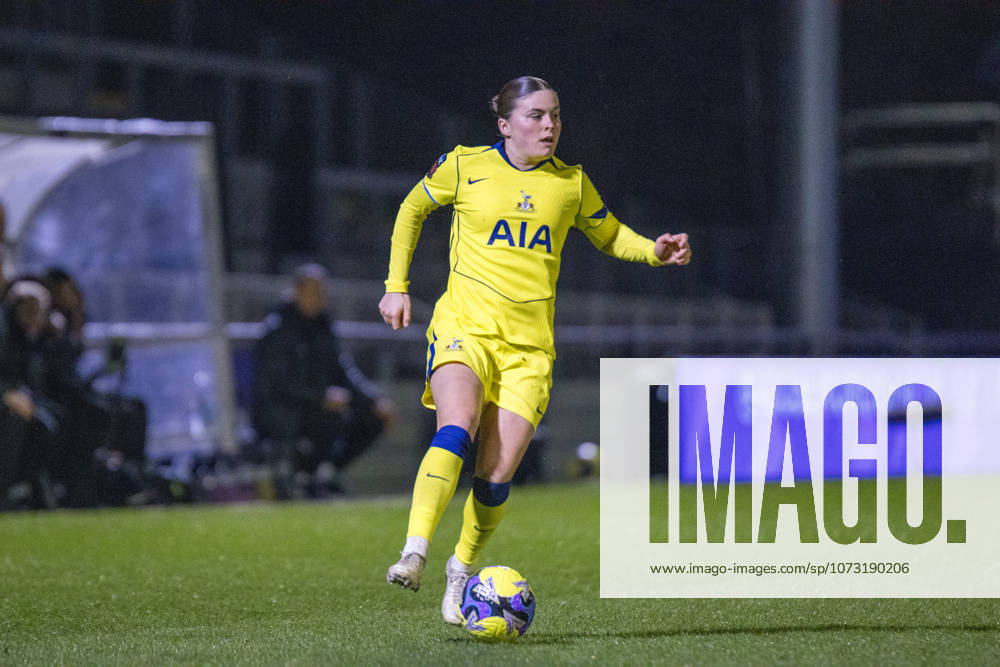 Hanna Wijk looks for space down the wing during the match between London City Lionesses and Tottenham Hotspur in the Adobe Women?s FA Cup 5th Round at CopperJax Community Stadium, Bromley, London, England on Monday 23rd February 2026.