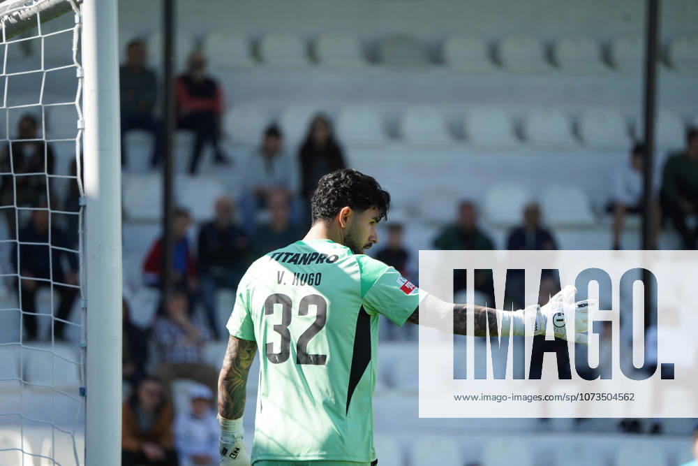 Liga Portugal 2 Meu Super Round 24 football match between SC Farense and Lusitania Lourosa FC, Faro, Portugal Faro, Portugal. 1 st Mar, 2026. Vitor Hugo, Lourosa FC goalkeeper, directing his teamates on a freekick during the SC Farense 2 - 1 Lusitano Lourosa FC Round 24 match for the football Liga Portugal 2 Meu Super. Nuno Pires Veloso Alamy Live News