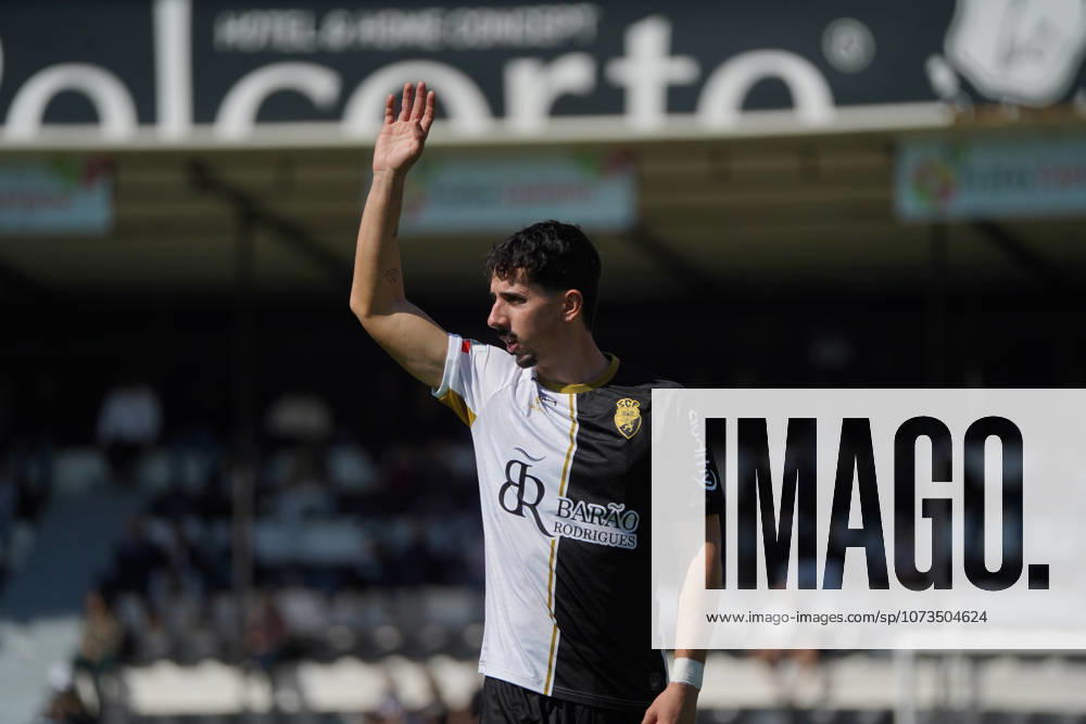 Liga Portugal 2 Meu Super Round 24 football match between SC Farense and Lusitania Lourosa FC, Faro, Portugal Faro, Portugal. 1 st Mar, 2026. Andre Candeias, SC Farense player that scored the winning goal,during the SC Farense 2 - 1 Lusitano Lourosa FC Round 24 match for the football Liga Portugal 2 Meu Super. Nuno Pires Veloso Alamy Live News