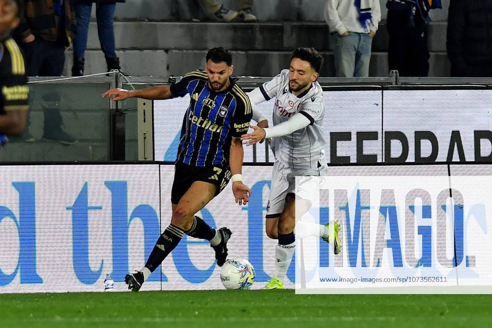 Mehdi Leris (Pisa) Joao Mario Neto Lopes (Bologna) during Pisa SC vs Bologna FC, Italian soccer Serie A match in Pisa, Italy, March 02 2026