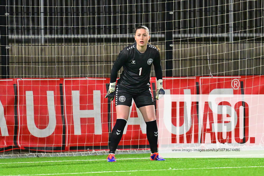 Stockholm, Sweden, February 27th 2026: Isabella Filippa Andersen (1 Denmark) during the UEFA Womens U17, U 17 EURO Qualifier, EM, Europameisterschaft football match between Denmark and Sweden at Kristinebergs IP in Stockholm, Sweden. (Peter Sonander SPP)