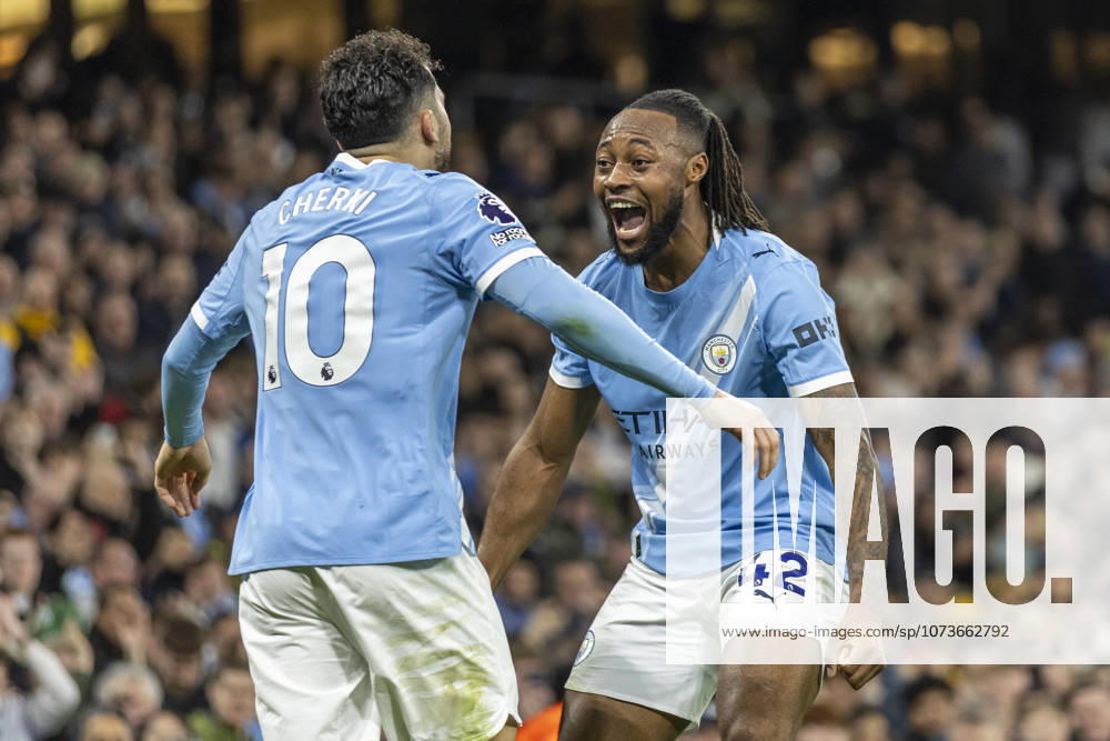 4th March 2026; Etihad Stadium, Manchester, Lancashire, England; Premier League Football, Manchester City versus Nottingham Forest; Antoine Semenyo of Manchester City celebrates scoring a 30th minute goal to make the score 1-0 TimxWilliams Content restricted for UK based newspaper