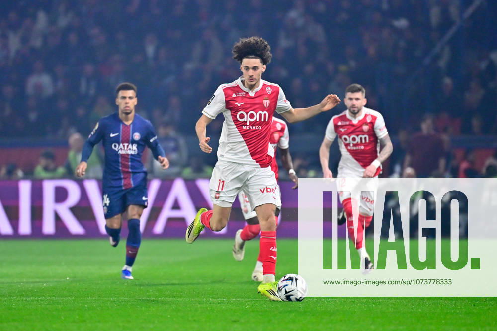 Maghnes Akliouche of Monaco during the Ligue 1 match between Paris Saint Germain and AS Monaco at Parc des Princes on March 06, 2026 in Paris, France. ( Photo by Federico Pestellini PsnewZ ) -