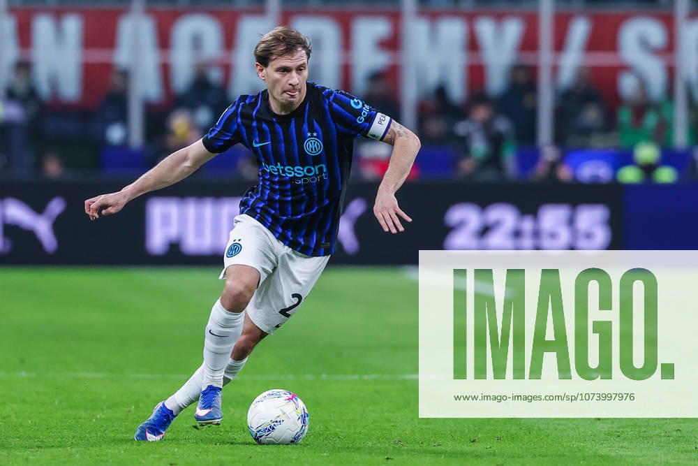 Nicolo Barella of FC Internazionale seen in action during Serie A 2025 26 football match between AC Milan and FC Internazionale at San Siro Stadium in Milan Italy on 08 March 2026. Milan Stadio San Siro Milan Italy