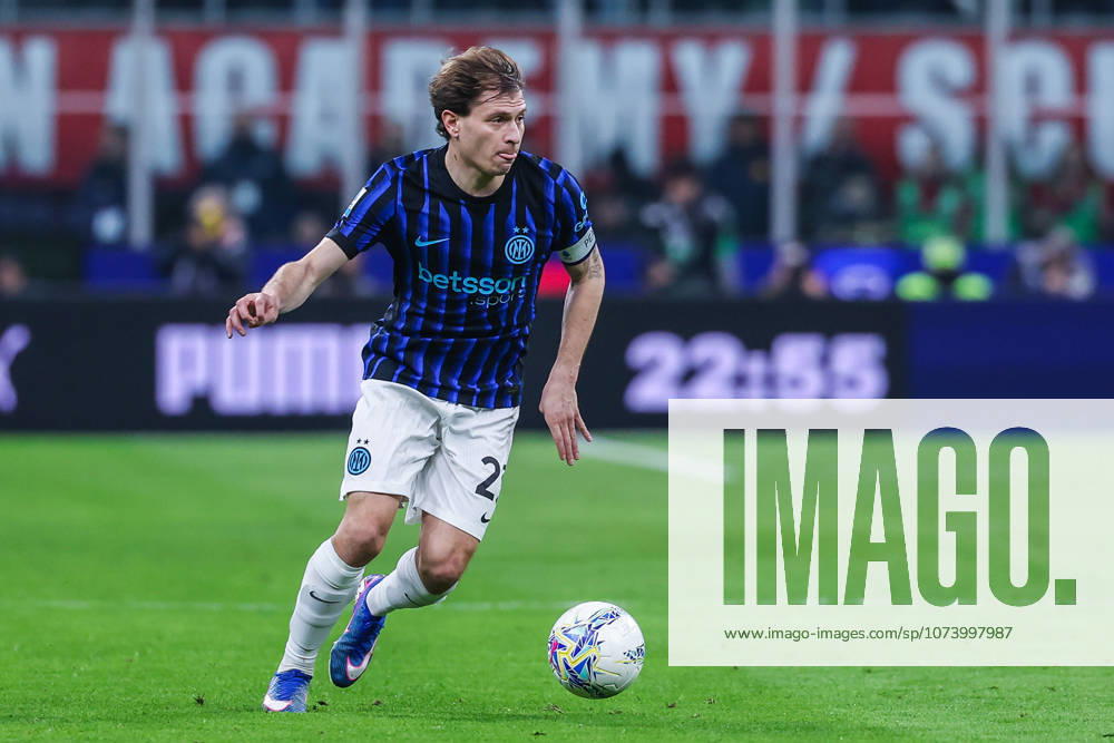 Nicolo Barella of FC Internazionale seen in action during Serie A 2025 26 football match between AC Milan and FC Internazionale at San Siro Stadium in Milan Italy on 08 March 2026. Milan Stadio San Siro Milan Italy