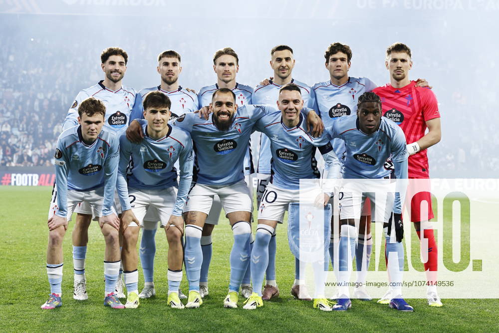 Celta team group, Mannschaftsbild, Totale line-up (Celta), MARCH 12, 2026 - Football Soccer : UEFA Europa League Round of 16 1st leg match between RC Celta de Vigo - Olympique Lyonnais at the Estadio Balaidos in Vigo, Spain. Noxthirdxpartyxsales aflo_323269875