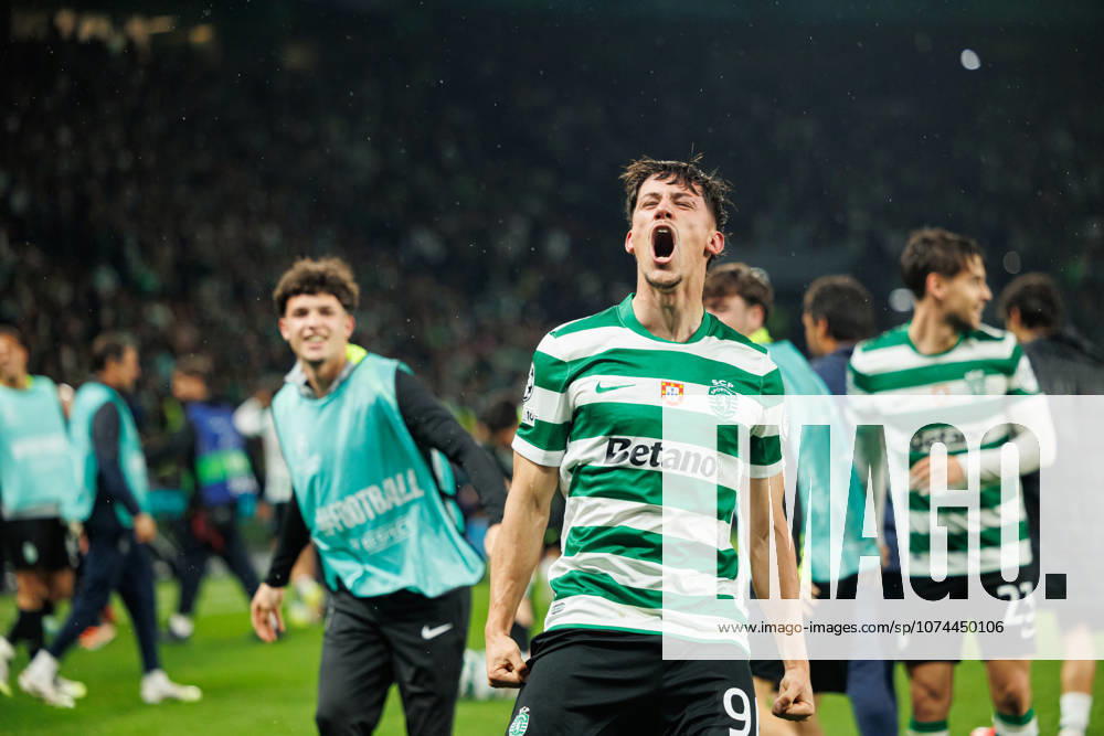 Rafael Nel seen celebrating after goal during UEFA Champions League Round of 16 game between teams of Sporting CP and FK Bodo Glimt at Estadio Jose Alvalade (Maciej Rogowski Ball Raw Images) Lisbon Estadio Jose Alvalade Portugal