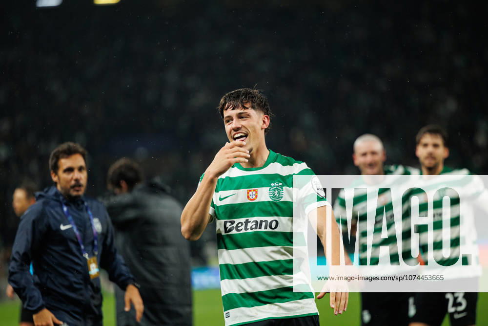 Rafael Nel seen celebrating after goal during UEFA Champions League Round of 16 game between teams of Sporting CP and FK Bodo Glimt at Estadio Jose Alvalade (Maciej Rogowski Ball Raw Images) Lisbon Estadio Jose Alvalade Portugal