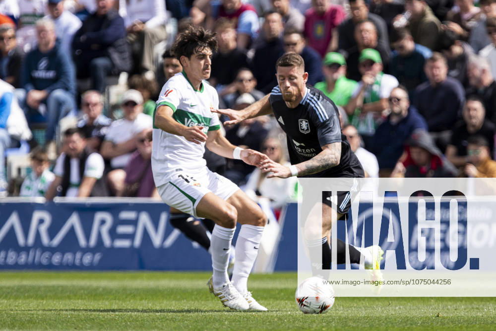 Aston Villa CF vs Elche CF, Winter Friendly Match, Gonzalo Villar, Spanish midfielder for Elche CF, Ross Barkley, English midfielder for Aston Villa FC, during the match, Aston Villa CF vs Elche CF, Winter Friendly Match, Pinatar Arena Football Center, San Pedro del Pinatar, Region of Murcia, Spain, 27 March 2026 San Pedro del Pinatar Pinatar Arena Region de Murcia Spain