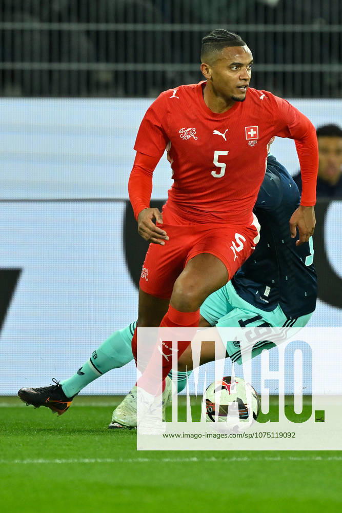 Basel, St.Jakob-Park, 27.03.26, GER, Herren, Laenderspiel: Schweiz - Deutschland Bild: Manuel AKANJI (Schweiz) UEFA regulations prohibit any use of photographs as image sequences and or quasi-video. Basel Schweiz