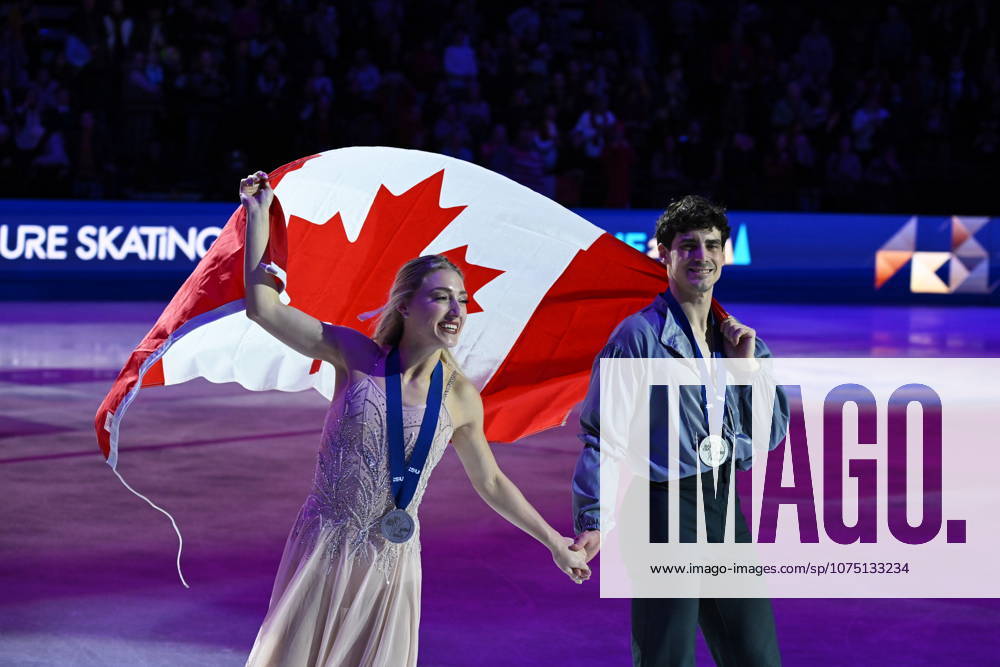 ISU Figure skating, Eiskunstlauf World Championships 2026 in Prague, Czech Republic - 28 Mar 2026 Silver medalists Piper Gilles (L) and Paul Poirier of Canada as seen during the medal ceremony for Ice Dance competition at the ISU Figure Skating World Championships 2026 at the O2 Arena. ISU Figure Skating World Championships 2026 takes place from 24th to 29th of March in Prague, Czech Republic. Prague Czech Republic