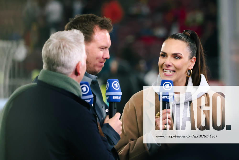 Fussball, Herren, Länderspiel, Freundschaftsspiel, Deutschland - Ghana, Moderatorin Esther Sedlaczek, TV-Experte Bastian Schweinsteiger, Trainer Julian Nagelsmann (Deutschland) Stuttgart MHP-Arena Baden-Württemberg Deutschland (DEU)