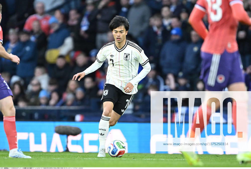 Kaoru Mitoma of Japan during an International Friendly, Länderspiel, Nationalmannschaft match between Scotland and Japan at Hampden Park in Glasgow, Scotland on March 28, 2026. Noxthirdxpartyxsales aflo_325489430