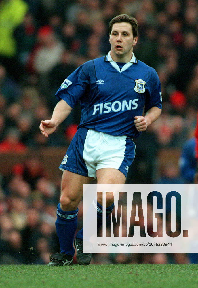 Manchester United, ManU V Ipswich Town, Premier League Geraint Williams of Ipswich Town running during the Premier League match between Manchester United and Ipswich Town at Old Trafford on March 4, 1995 in Manchester, England. Manchester Old Trafford England United Kingdom