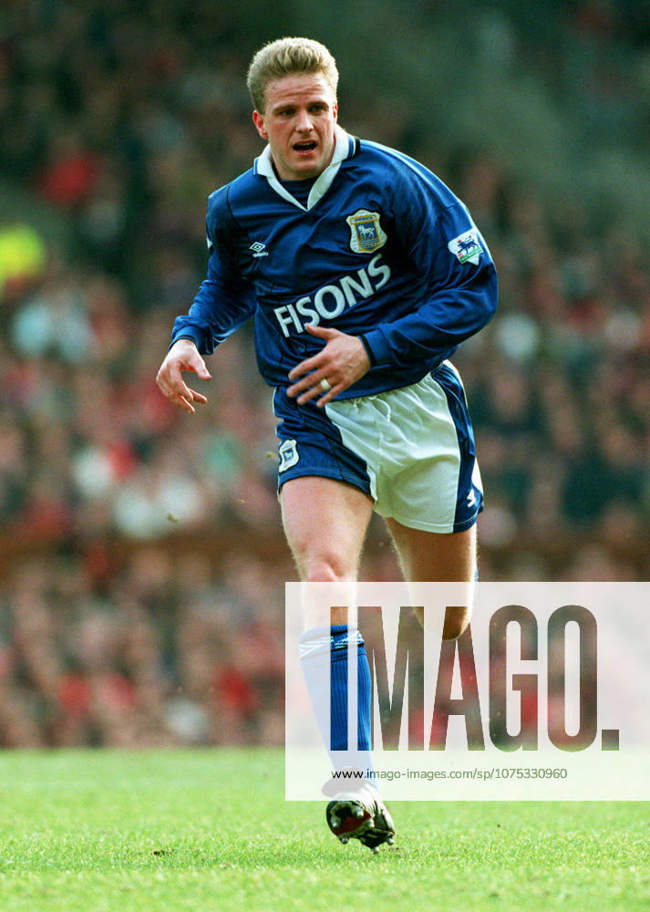 Manchester United, ManU V Ipswich Town, Premier League Alex Mathie of Ipswich Town running during the Premier League match between Manchester United and Ipswich Town at Old Trafford on March 4, 1995 in Manchester, England. Manchester Old Trafford England United Kingdom