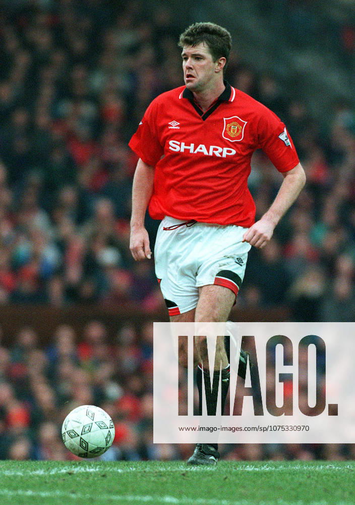 Manchester United, ManU V Ipswich Town, Premier League Gary Pallister of Manchester United on the ball during the Premier League match between Manchester United and Ipswich Town at Old Trafford on March 4, 1995 in Manchester, England. Manchester Old Trafford England United Kingdom