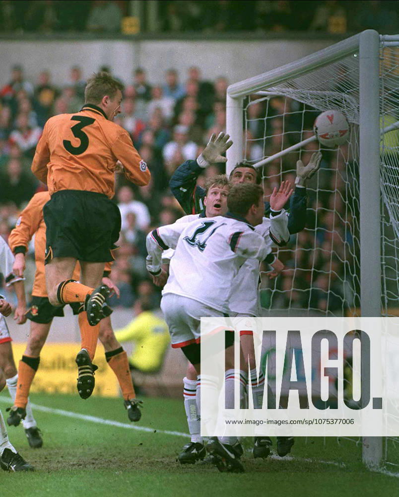 Wolverhampton Wanderers V Bolton Wanderers, League Division 1 Play Offs Semi Final 1st Leg Mark Venus of Wolverhampton Wanderers scores during the League Division 1 Play Offs Semi Final 1st Leg match between Wolverhampton Wanderers and Bolton Wanderers at Molineux Stadium on May 14, 1995 in Wolverhampton, England. Wolverhampton Molineux Stadium England United Kingdom